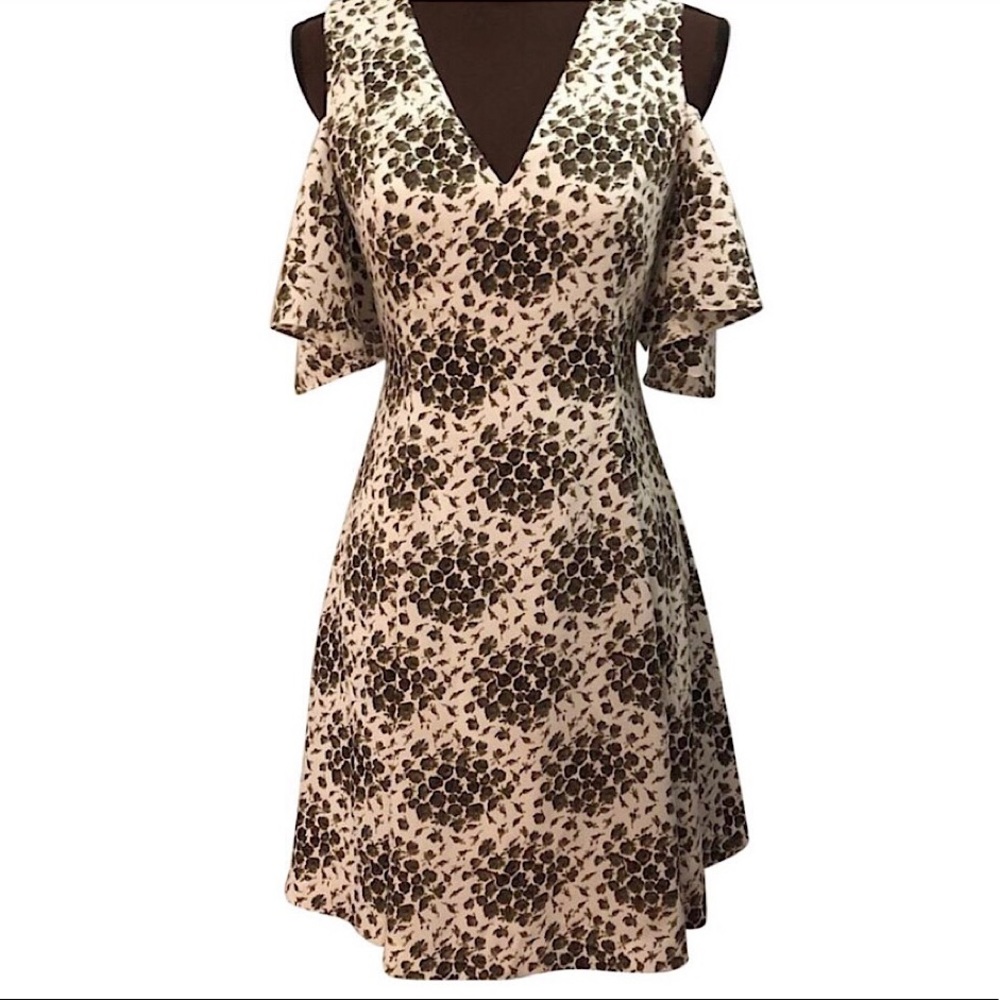 CLUB MONACO Pernille Cold Shoulder Floral Dress White Size 0